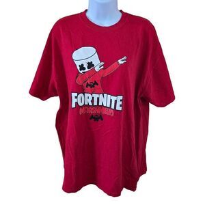 Fortnite Marshmello Dab Red Men’s T-Shirt New York XL Cotton